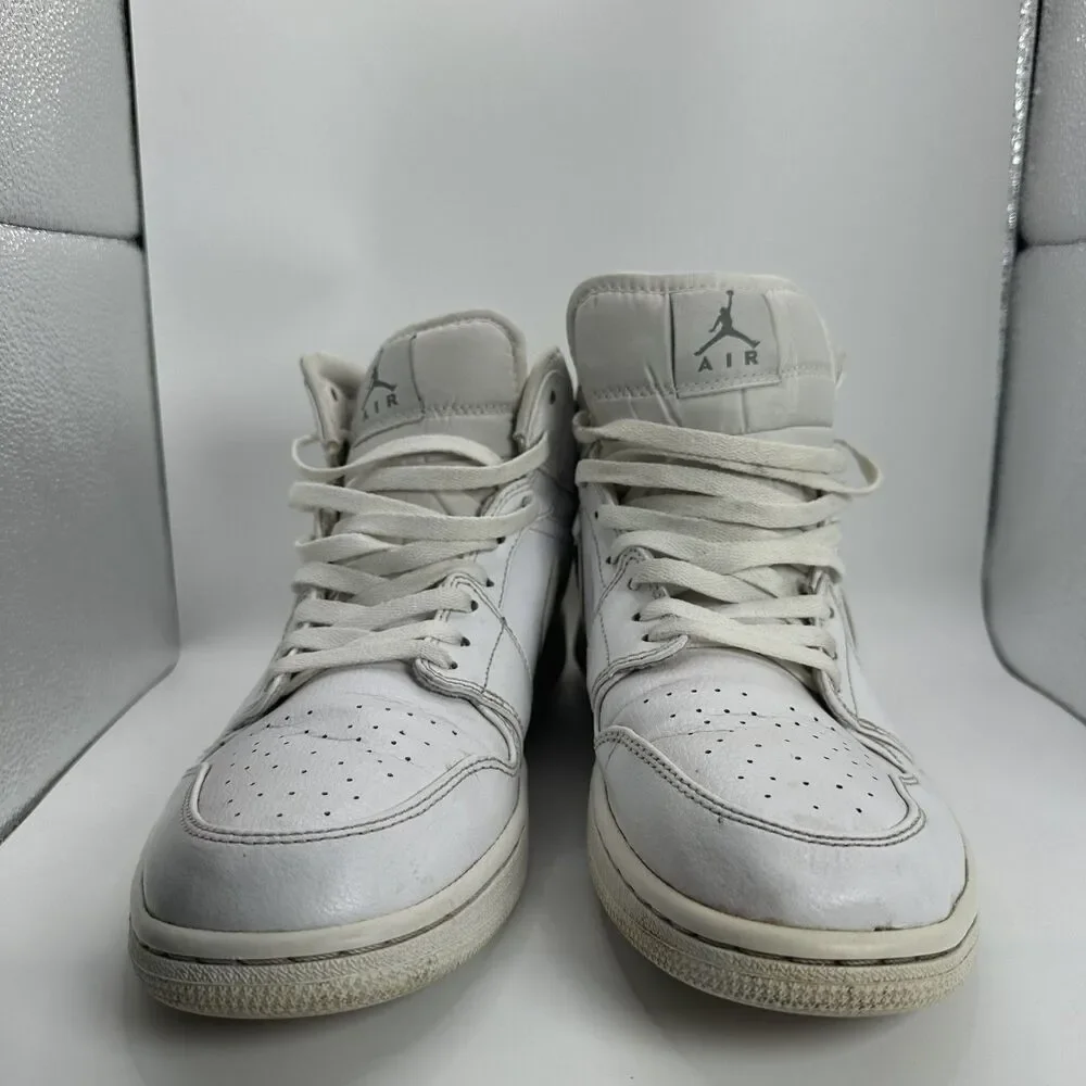 Nike Air Jordan Shoes‎ Mens Size 11.5 Triple White Mid High Sneakers Basketball